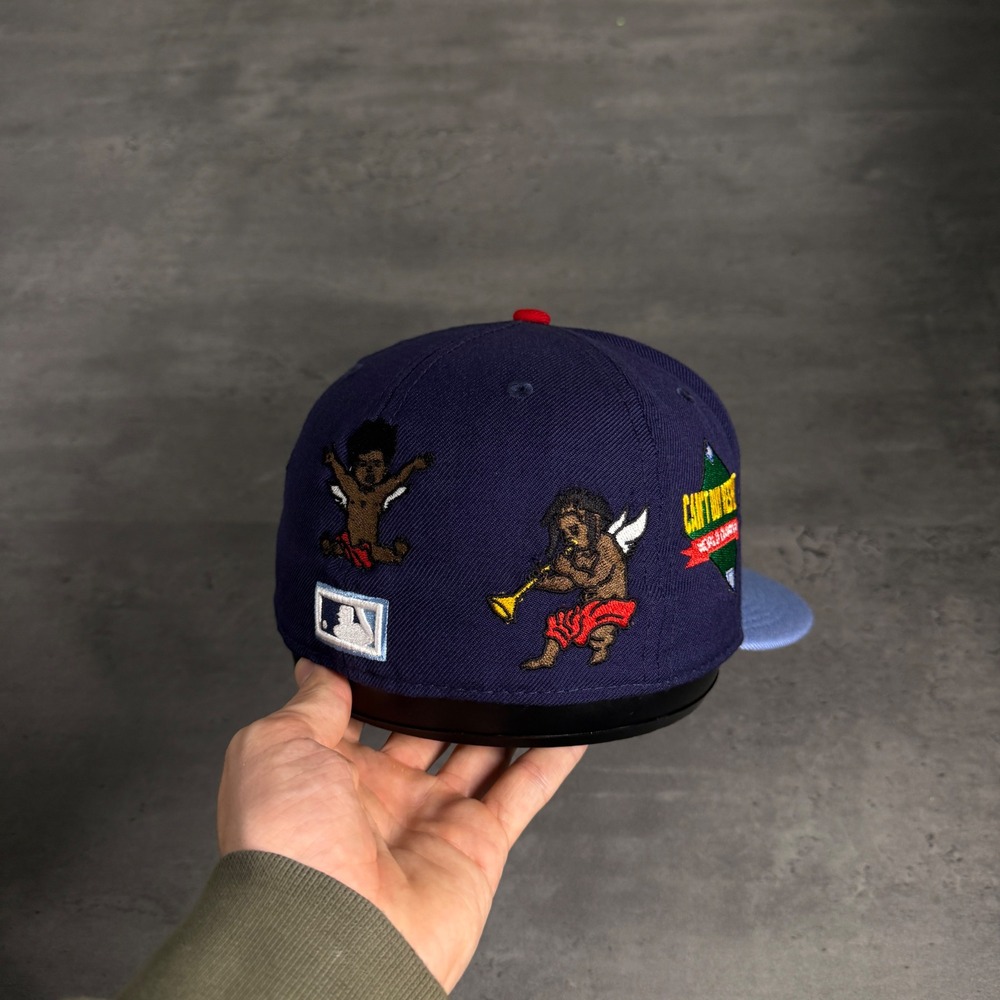 New Era Anaheim Angels Hat 7 Navy Cant Buy Respect Ghetto Cherub Fitted MLB Cap - Picture 4 of 9
